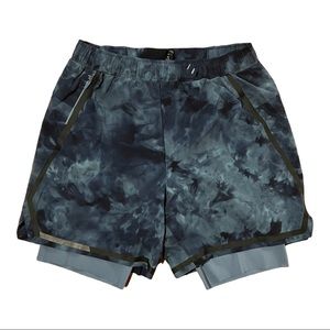 Lululemon Surge Blue Tie Dye Shorts 6" Inseam Size Small